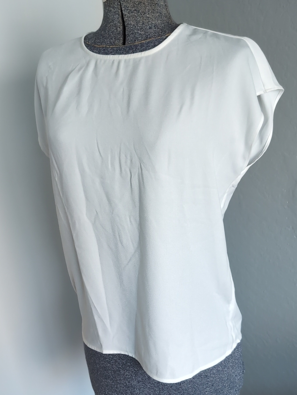 Halogen White Cap-Sleeve Blouse